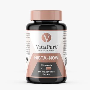 Hista-Now in Dose mit 45 Kapseln von VitaPart – mit Calcium und Vitamin C zur histaminarmen Ernährung
